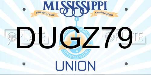 DUGZ79 Mississippi License Plate