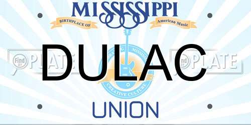 DULAC Mississippi License Plate