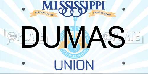 DUMAS Mississippi License Plate