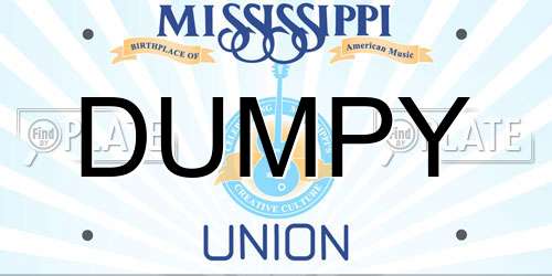 DUMPY Mississippi License Plate