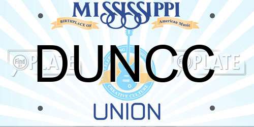 DUNCC Mississippi License Plate