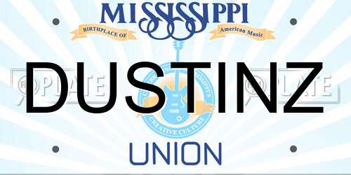 DUSTINZ Mississippi License Plate