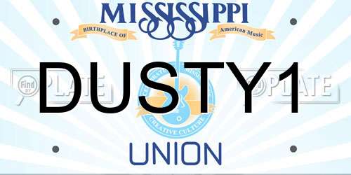 DUSTY1 Mississippi License Plate