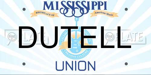 DUTELL Mississippi License Plate