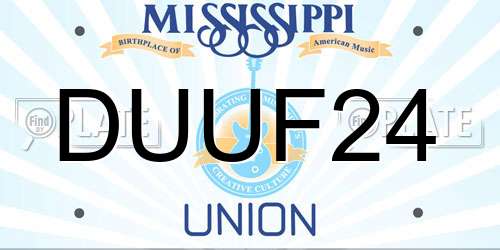 DUUF24 Mississippi License Plate
