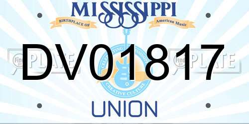 DV01817 Mississippi License Plate