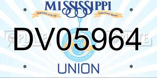 DV05964 Mississippi License Plate