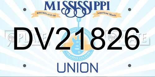 DV21826 Mississippi License Plate