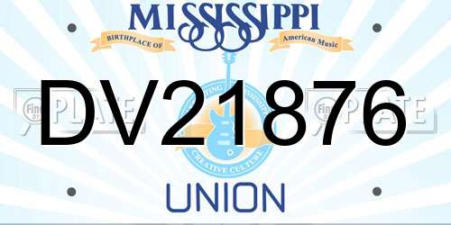 DV21876 Mississippi License Plate