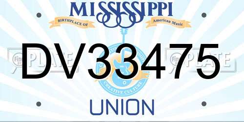 DV33475 Mississippi License Plate