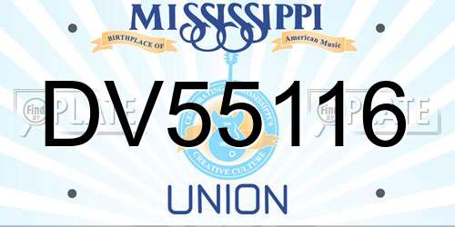 DV55116 Mississippi License Plate