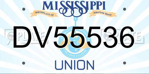 DV55536 Mississippi License Plate