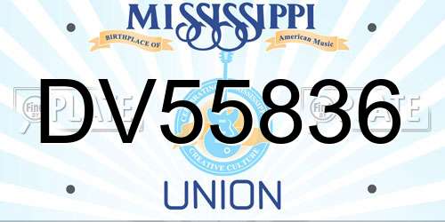 DV55836 Mississippi License Plate
