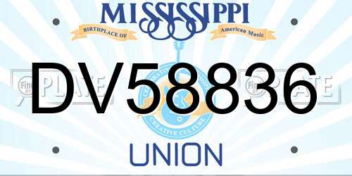 DV58836 Mississippi License Plate