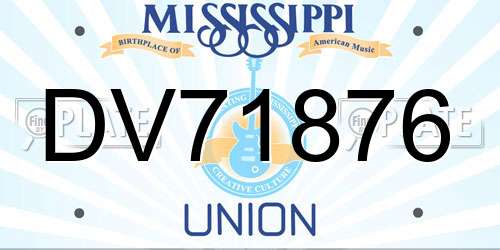DV71876 Mississippi License Plate