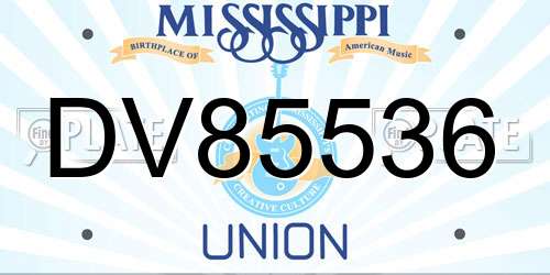 DV85536 Mississippi License Plate