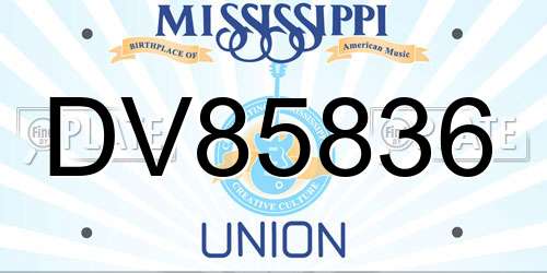 DV85836 Mississippi License Plate