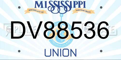 DV88536 Mississippi License Plate