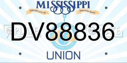 DV88836 Mississippi License Plate