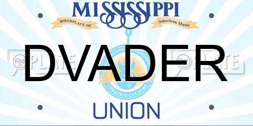 DVADER Mississippi License Plate