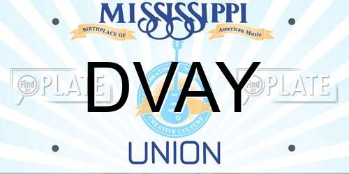 DVAY Mississippi License Plate