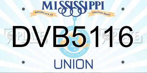 DVB5116 Mississippi License Plate