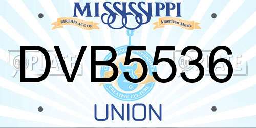 DVB5536 Mississippi License Plate