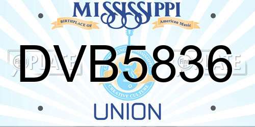 DVB5836 Mississippi License Plate
