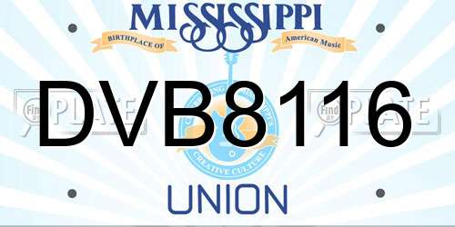 DVB8116 Mississippi License Plate