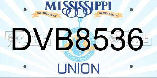 DVB8536 Mississippi License Plate