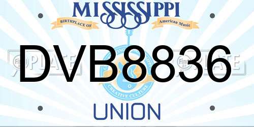 DVB8836 Mississippi License Plate