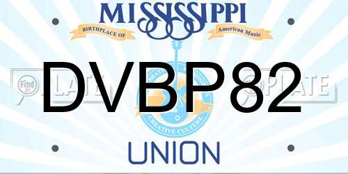 DVBP82 Mississippi License Plate