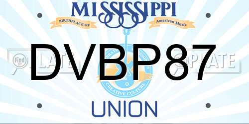 DVBP87 Mississippi License Plate