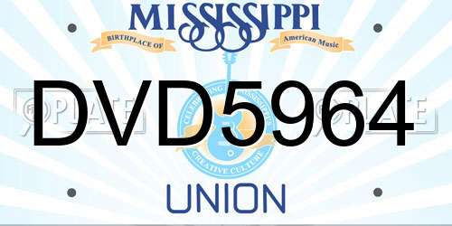 DVD5964 Mississippi License Plate