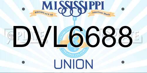 DVL6688 Mississippi License Plate