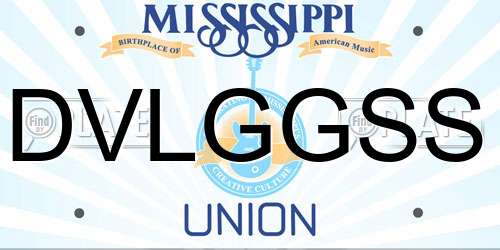 DVLGGSS Mississippi License Plate