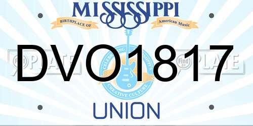 DVO1817 Mississippi License Plate