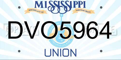 DVO5964 Mississippi License Plate