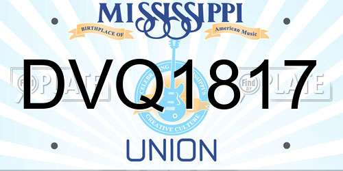 DVQ1817 Mississippi License Plate