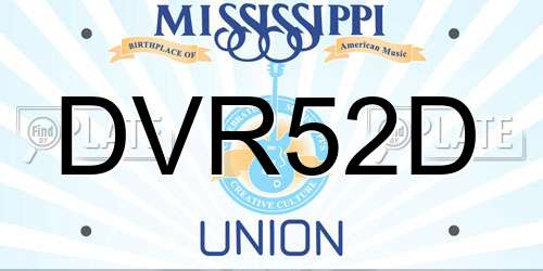 DVR52D Mississippi License Plate