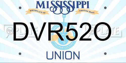 DVR52O Mississippi License Plate