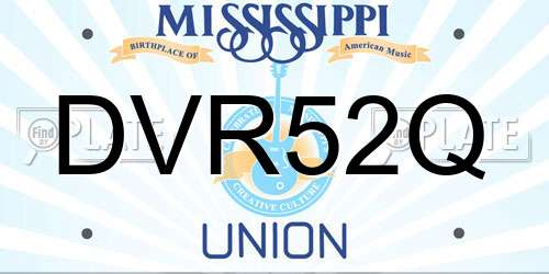 DVR52Q Mississippi License Plate