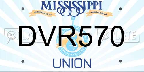 DVR570 Mississippi License Plate