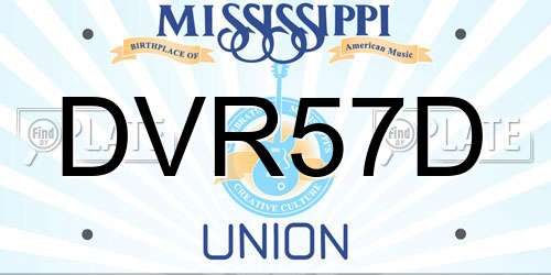 DVR57D Mississippi License Plate