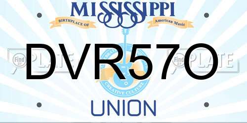 DVR57O Mississippi License Plate