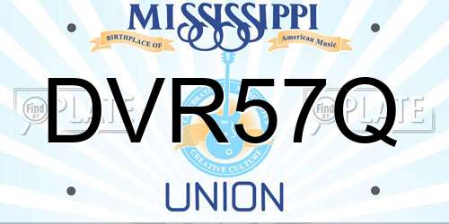 DVR57Q Mississippi License Plate
