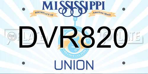 DVR820 Mississippi License Plate