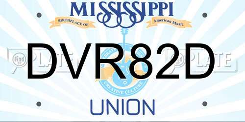 DVR82D Mississippi License Plate