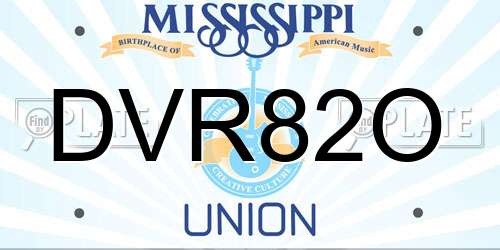 DVR82O Mississippi License Plate