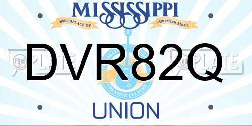 DVR82Q Mississippi License Plate